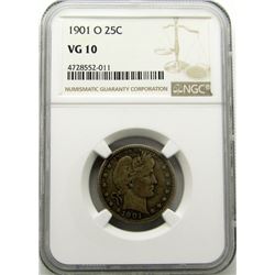 1901-O BARBER QUARTER NGC VG 10
