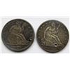 Image 1 : 2-SEATED HALF DOLLARS:  1853 & 1876