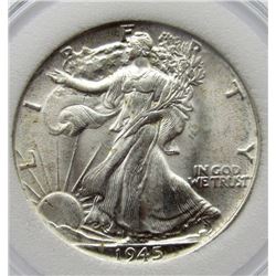 1945 BU WALKING LIBERTY HALF DOLLAR