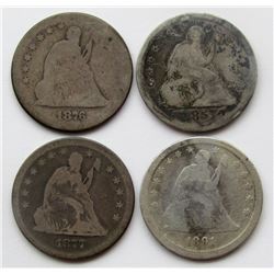 4-SEATED QTRS:  1876, 1877, 1857, 1891