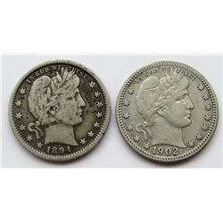 1902 BARBER QTR VF; 1894 BARBER