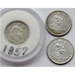 1874 ARROWS/DATE XF, 1875 XF,