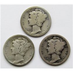1921 AG/G, 1916-S G, 1926-S VG