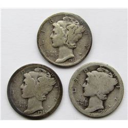 1921-D AG/G, 1931-S VG, 1916-S AG