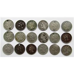 18-THREE CENT NICKELS