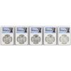 Image 1 : Lot of (5) 1982Mo Mexico Libertad Onza Silver Coins NGC MS65