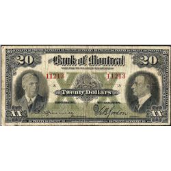 1938 $20 Bank of Montreal Canada Note