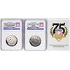 Image 1 : Opening Day 2014-D & 2014-S Baseball Hall of Fame Half Dollar Coins NGC MS70/PF7