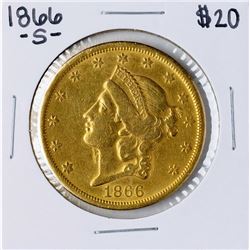 1866-S $20 Liberty Head Double Eagle Gold Coin