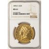 Image 1 : 1896-S $20 Liberty Head Double Eagle Gold Coin NGC MS61