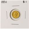 Image 1 : 1851 $1 Liberty Head Gold Dollar Coin