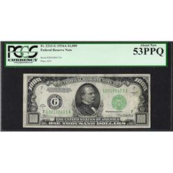 1934A $1,000 Federal Reserve Note Chicago Fr.2212-G PCGS About New 53PPQ