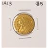 Image 1 : 1913 $5 Indian Head Half Eagle Gold Coin