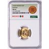 Image 1 : 1955M Mexico 5 Pesos Restrike Gold Coin NGC MS65