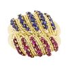 Image 2 : 18KT Yellow Gold 1.00 ctw Ruby and Sapphire Dome Ring