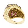 Image 3 : 18KT Yellow Gold 1.00 ctw Ruby and Sapphire Dome Ring