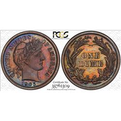 1905 Proof Barber Dime Coin PCGS PR64 AMAZING Toning