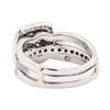 Image 3 : Platinum & 14KT White Gold 1.59 ctw Diamond Ring And Ring Guard