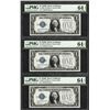 Image 1 : (3) Consecutive 1928B $1 Funnyback Silver Certificate Notes PMG Choice Unc. 64EP