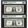 Image 1 : Lot of (2) 1957A $1 Silver Certificate Notes PMG Gem Uncirculated 66EPQ