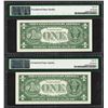 Image 2 : Lot of (2) 1957A $1 Silver Certificate Notes PMG Gem Uncirculated 66EPQ