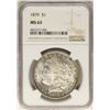 Image 1 : 1879 $1 Morgan Silver Dollar Coin NGC MS63