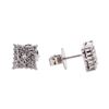 Image 2 : 14KT White Gold 0.50 ctw Diamond Square Stud Earrings