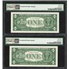 Image 2 : Lot of (2) Consecutive 1957A $1 Silver Certificate Notes PMG Superb Gem Unc. 68E