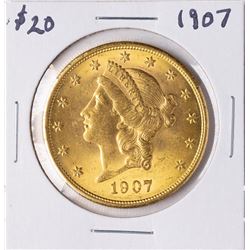 1907 $20 Liberty Head Double Eagle Gold Coin