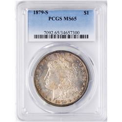 1879-S $1 Morgan Silver Dollar Coin PCGS MS65 Nice Color