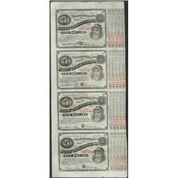 Uncut Sheet of (4) State of Louisiana Baby Bond Obsolete Notes