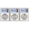 Image 1 : Lot of 1982Mo/1983Mo/1985Mo Mexico Libertad Onza Silver Coins NGC MS66