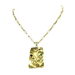 18KT Yellow Gold Medallion Pendant with Chain