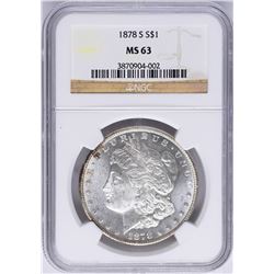 1878-S $1 Morgan Silver Dollar Coin NGC MS63