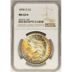 1890-O $1 Morgan Silver Dollar Coin NGC MS63 STAR Amazing Rainbow Toning