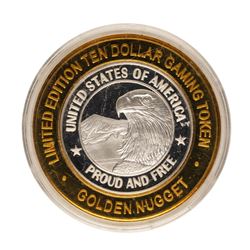 .999 Fine Silver Golden Nugget Las Vegas, Nevada $10 Limited Edition Gaming Toke