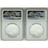 Image 2 : Lot of (2) 1967 Israel 5 Lirot Port of Eilat Silver Coins NGC MS66/PF66