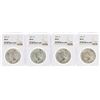 Image 1 : Lot of (4) 1923 $1 Peace Silver Dollar Coins NGC MS63