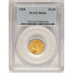 1928 $2 1/2 Indian Head Quarter Eagle Gold Coin MS64