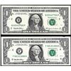 Image 1 : Lot of (2) $1 Federal Reserve Notes Fancy Serial Numbers