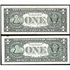 Image 2 : Lot of (2) $1 Federal Reserve Notes Fancy Serial Numbers