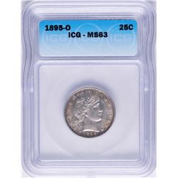 1895-O Barber Quarter Coin ICG MS63