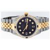 Image 2 : Rolex Mens Two Tone 14K Black Diamond & Sapphire 36MM Datejust Wristwatch