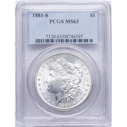 1881-S $1 Morgan Silver Dollar Coin PCGS MS63