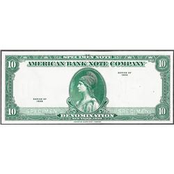 1929 Ten Unit American Bank Note Test Note