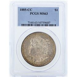 1885-CC $1 Morgan Silver Dollar Coin PCGS MS63