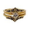 Image 2 : 0.66 ctw Diamond and Sapphire Ring - 14KT Yellow Gold