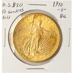 1910-S $20 St. Gaudens Double Eagle Gold Coin