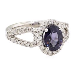 2.41 ctw Lavender Spinel And Diamond Ring - 14KT White Gold