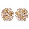 Image 1 : 18k Three Tone Gold 7.72CTW Diamond, Pink Diamond and Multicolor Dia Earring, (V